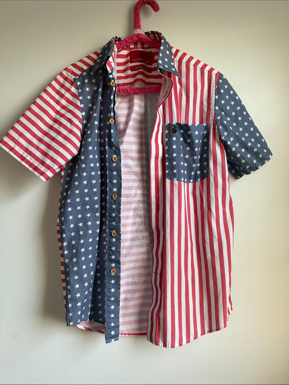Southern Proper American Flag Button Down Shirt Men’s Size M